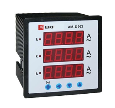 Амперметр цифровой AM-D963 на панель 96х96 трехфазный EKF am-d963