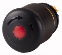 Головка кнопки M22S-PVLT аварийной остановки с подсветкой; отмена фиксации поворотом; черн. лицевое кольцо EATON 271540