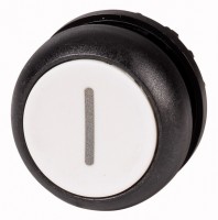 Головка кнопки M22S-D-W-X1 без фикс. бел. с обозначение O; черн. лицевое кольцо EATON 216612