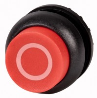 Головка кнопки M22S-DH-R-X0 выступающая без фикс. красн.; черн. лицевое кольцо EATON 216656