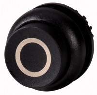 Головка кнопки M22S-DRH-S-X0 выступающая с фикс. черн.; черн. лицевое кольцо EATON 216680