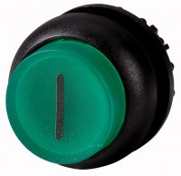 Головка кнопки M22S-DRLH-G-X1 выступающая с фикс. с подсветкой. зел.; черн. лицевое кольцо EATON 216809