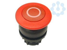 Головка кнопки M22S-DP-R-X0 грибовидная без фикс. красн.; черн. лицевое кольцо EATON 216721