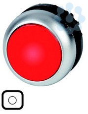 Головка кнопки с подсветкой без фикс. красн. с обозначение О; черн. лицевое кольцо M22S-DL-R-X0 EATON 216937