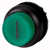Головка кнопки с подсветкой выступающие без фикс. зел.; черн. лицевое кольцо M22S-DLH-G-X1 EATON 216978