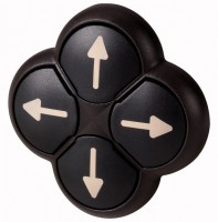 Кнопка 4х-позиц. с блокировкой противостоящих кнопок без фикс. черн.; черн. лицевое кольцо M22S-DI4-S-X7 EATON 286339