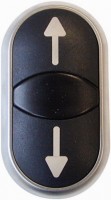 Кнопка двойная с сигнальной лампой; с обозначением стрелок бел./черн.; черн. лицевое кольцо M22S-DDL-S-X7/X7 EATON 216711