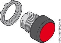 Кнопка MP1-10R без фикс. без подсветки красн. ABB 1SFA611100R1001