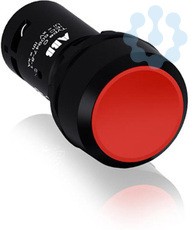 Кнопка CP1-10R-11 без фикс. 1НО+1HЗ (черн. декоративное кольцо) красн. ABB 1SFA619100R1071
