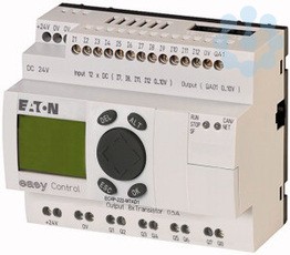 Контроллер компактный 24В DC 12DI (4 AI) 8 DO (T) 1AO Ethernet CAN дисплей EC4P-222-MTAD1 EATON 106403