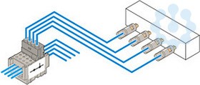Разъем FIT-1/4-D для цепей напряжения со стороны 1-2-3-4; для установки контактов BRE-T 4 полюса ABB 1SNA166546R2100