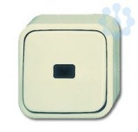 Кнопка 1-кл. 1п (НО контакт) с N-клеммой с окном для символа/линзы для открытого монтажа Busch-Duro 2000 AP сл. кость ABB 2CKA001442A0201