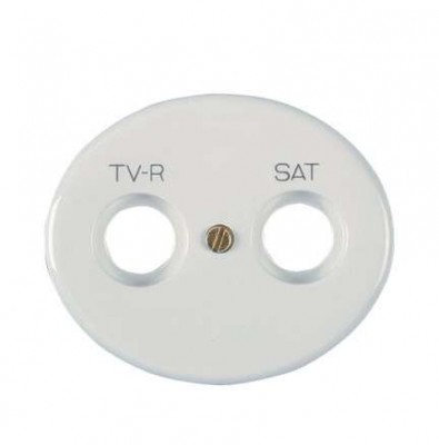Накладка для TV-R-SAT розетки TACTO альпийский бел. ABB 5550.1 BL