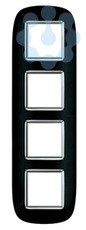 Рамка 2+2+2+2мод. Axolute метализированная овальная роскошный черн. Leg BTC HB4802/4NR