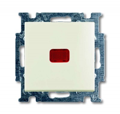 Механизм переключателя 1-кл. 1п СП Basic 55 10А IP20 с клавишей с линзой подсветки с неон. лампой с N-клеммой chalet-white ABB 2CKA001012A2190