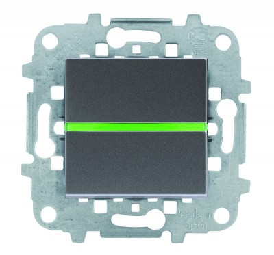 Механизм переключателя 1-кл. 2мод. СП Zenit 16А IP20 с клавишей с контрол. подсветкой антрацит ABB 2CLA220250N1801