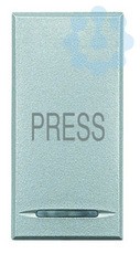 Кнопка 1п (NO) 10А 250В с символом «PRESS» Axolute алюм. Leg BTC HC4055P