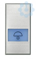 Кнопка 1п (NO) 10А 250В с символом «звонок» Axolute алюм. Leg BTC HC4042