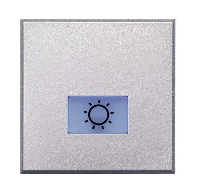 Кнопка 1п (NO) 10А 250В с символом «лампа» 2мод. Axolute алюм. Leg BTC HC4043/2