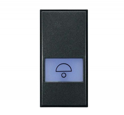 Кнопка 1п (NO) 10А 250В с символом «звонок» Axolute антрацит Leg BTC HS4042