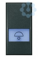 Кнопка 1п (NO) 10А 250В с символом «звонок» Axolute антрацит Leg BTC HS4042