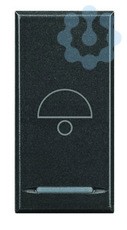 Кнопка 1п (NO) 10АX 250В с символом «звонок» Axolute антрацит Leg BTC HS4055B