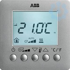 Термостат комнатный 6138/11-83-500 с ЖК-дисплеем для управления Fan- Coil SM серебристый алюм. ABB 2CKA006138A0005
