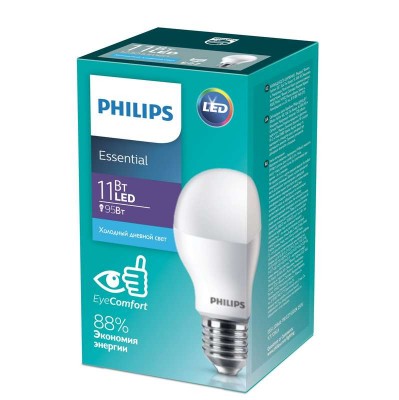 Лампа светодиодная ESS LEDBulb 11Вт E27 6500К 230В 1CT/12RCA Philips 929001900487 / 871869682210400