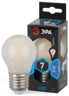 Лампа светодиодная филаментная F-LED P45-7w-840-E27 frozed Эра Б0027959