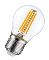 Лампа светодиодная филаментная LED STAR CLASSIC P 60 5W/827 5Вт шар 2700К тепл. бел. E27 600лм 220-240В прозр. стекло OSRAM 4058075212510