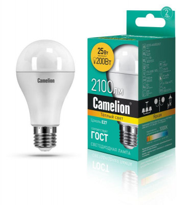 Лампа светодиодная LED25-A65/830/E27 25Вт 220В Camelion 13571