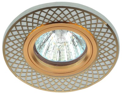 Светильник точечный DK LD42 WH/GD MR16 декор со светодиод. подсветкой бел./зол. ЭРА Б0037382
