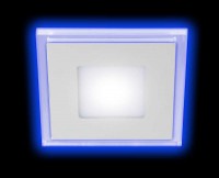 Светильник светодиодный 4-9 BL LED 9Вт 4000К IP20 квадратн. с син. подсветкой ЭРА Б0017496