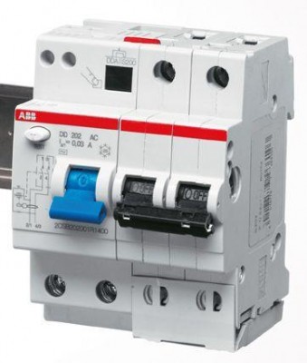 Выключатель автоматический дифференциального тока 2п C 25А 30мА тип AC 6кА DS202 4мод. ABB 2CSR252001R1254