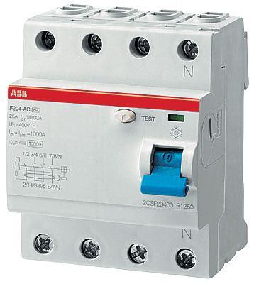 Выключатель дифференциального тока (УЗО) 4п 63А 300мА тип A AF204 S-63 ABB 2CSF204201R3630
