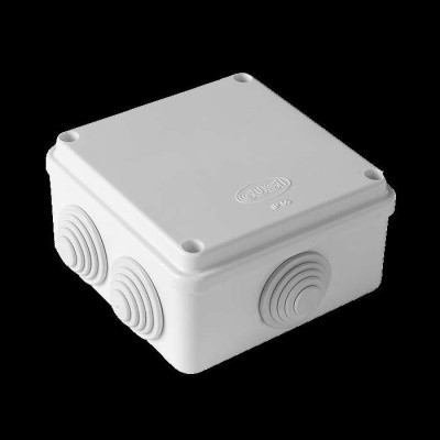 Коробка распределительная ОП 100х100х50мм IP55 крышка на винтах АБС пластик бел. ГУСИ С3В106 Б АБС Евро