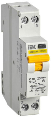 Выключатель автоматический дифференциального тока С 10А 30мА АВДТ32МL KARAT IEK MVD12-1-010-C-030