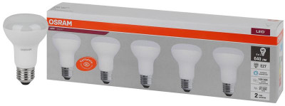 Лампа светодиодная LED Value LV R63 60 8SW/865 8Вт рефлектор матовая E27 230В 2х5 (уп.5шт) OSRAM 4058075584099