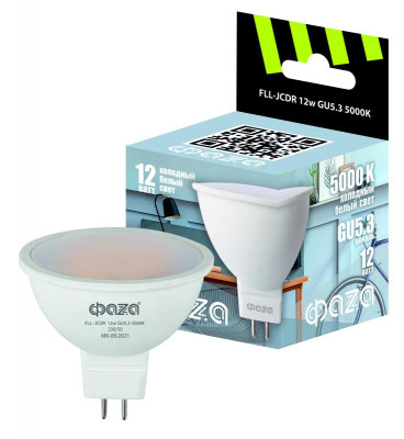 Лампа светодиодная FLL-JCDR 12Вт MR16 5000К холод. бел. GU5.3 230В 50Гц ФАZА 5038714