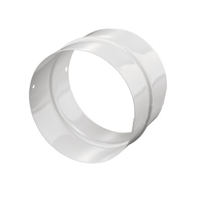 Патрубок (соединитель) для круглых стальных воздуховодов, d=100мм, оцинк., белый