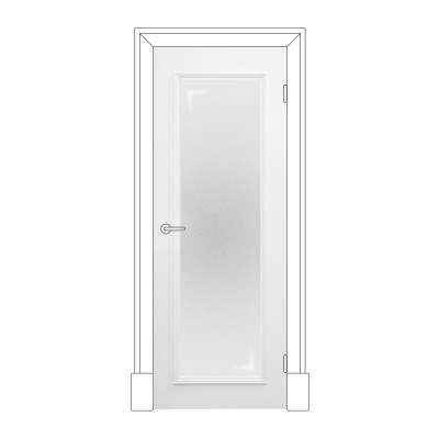 Олови полотно крашеное петербургские двери 1 белое стекло м8 (745х2050мм) без замка (с притвором)