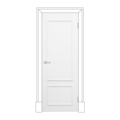 Олови полотно крашеное петербургские двери 2 белое глухое м7 (645х2050мм) без замка (с притвором)