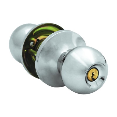 Шлосс 42011 защелка дверная kl-01 с ручкой шар, ключ/фиксатор, хром (30)