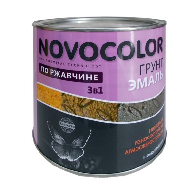 Новоколор грунт-эмаль 3 в 1 шоколадный (глянц.) (1,9кг)