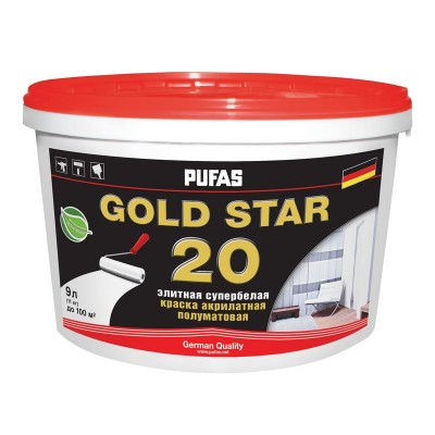 Пуфас gold star 20 краска акрилатная полумат. основа а мороз. (9л=11кг)