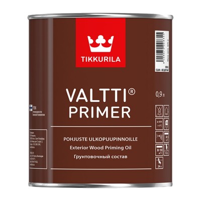 Тиккурила валтти праймер (valtti primer) грунтовочный антисептик для древесины (0,9л)
