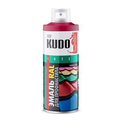 Кудо ku-03005r эмаль аэрозольная для металлочерепицы ral 3005 винно-красный (0,52л)