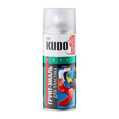 Кудо ku-6002 грунт-эмаль для пластика черная аэрозольная (0,52л)