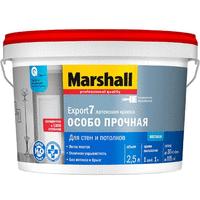 Маршал экспорт-7 bw краска вд матовая для стен и потолков, белая (2,5л) 5183666