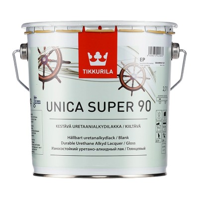 Тиккурила уника супер стронг ep (unica super strong) алкидоуретановый лак гл. (2,7л)